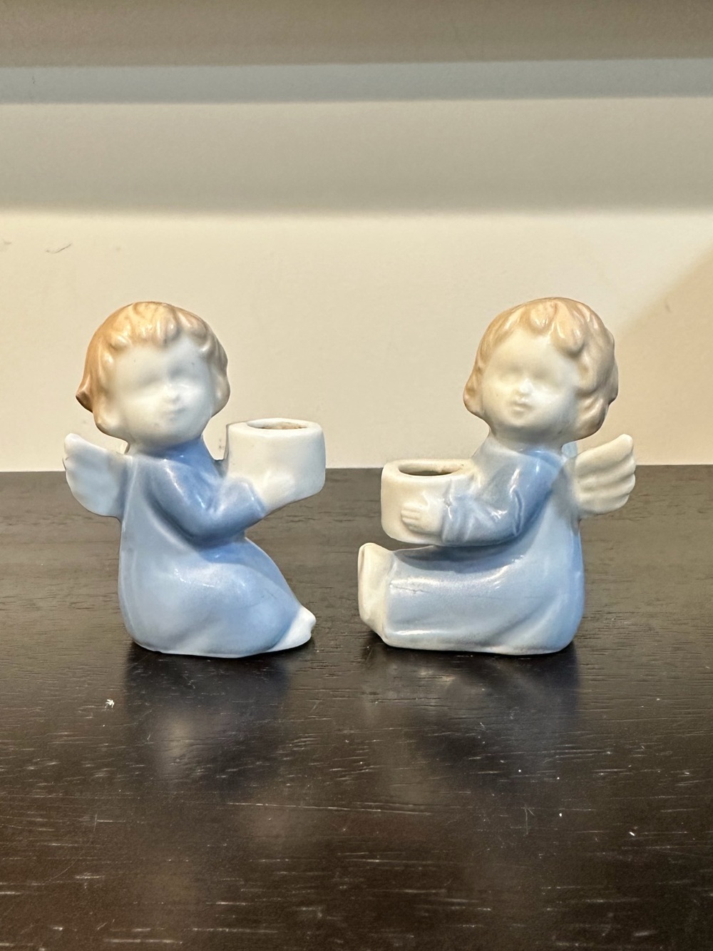 Colonial Candle Blue Angel Pair Tealight Holders - Picture 2 of 10